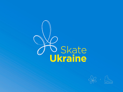 Skate Ukraine chestnut ice logo minimal minimalistic logo skate skating tracks ukraine ukraine symbol