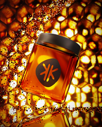 3D honey jar 3d 3d art branding design graphic graphicdesign logo modeling neon poster