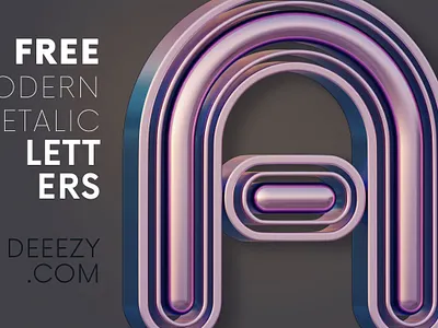 Modern Metalic - Free 3D Lettering 3d 3d lettering decorative deeezy font free free font free graphics free letters free png freebie futuristic lettering metalic modern font png typography