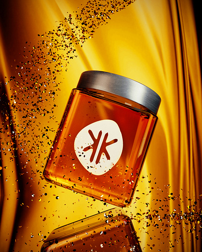 3D jar honney 3d 3d art blender branding design gold graphic graphicdesign honey logo modeling poster