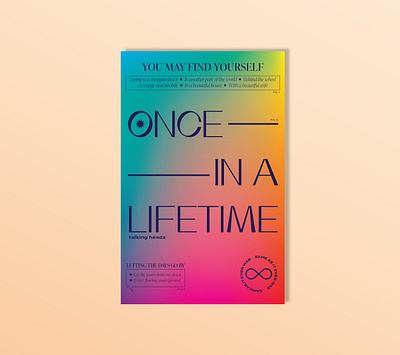 Once In A Lifetime Poster Concept band poster david byrne music poster once in a lifetime poster concept poster design rainbow stop making sense talking heads typographic poster typography vector design