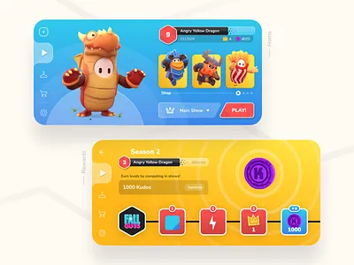 Fall guys mobile version 🎮 app character colorful cute design fallguys game mobile ui