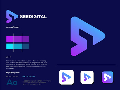 SEEDIGITAL Company Logo design flat graphic design icon illustrator letter logo letter s lettering lettermark logo logo design minimal ui ux vector