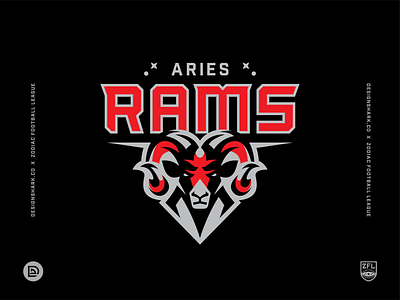 Zodiac Football League | Aries Rams (1/12) astrology brand identity branding football logo logotype mascot logo ram ram logo sports branding sports design sports identity sports logo uniform design vector zodiac signs