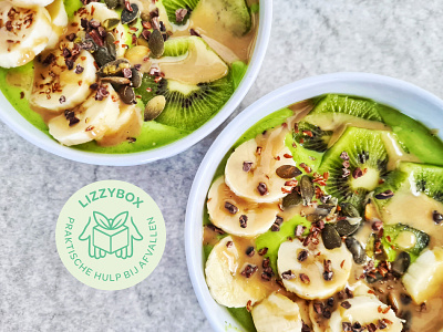 Lizzybox Branding: Social media watermark brand identity branding food foodphotography graphic designer green healthy healthyfood lizzybox logo badge
