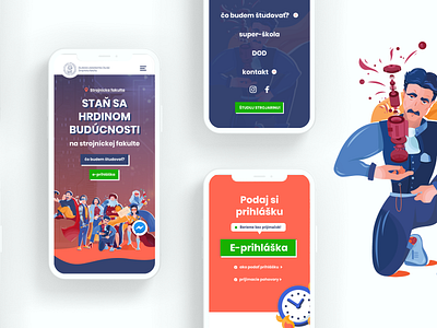 Zilinska strojarina branding campaign color colorful design heroes illustration presentation school university ux web website