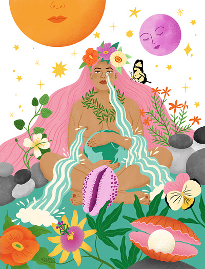 Mother Nature bodil jane digital editorial female folioart illustration nature spiritual woman