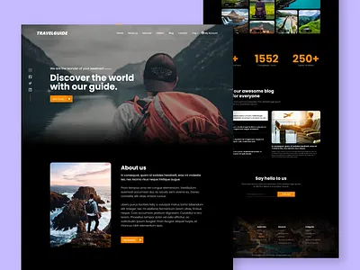 Travelguide. design landing page landingpage travel traveling ui ux web page webdesign