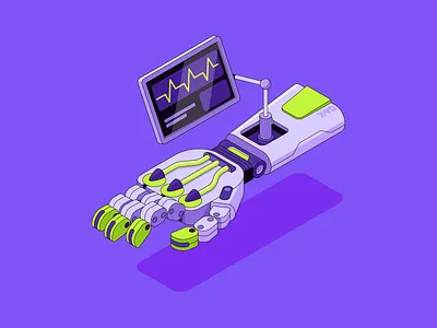 Robinhood app #1 app blog illustration investing isometric outline patswerk robinhood robot tech ui vector