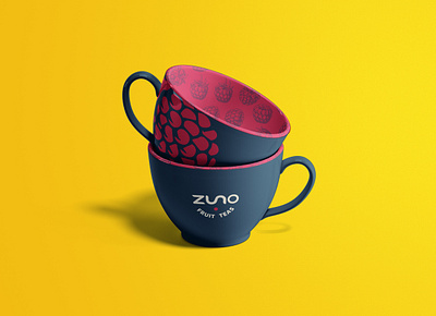 Zuno Fruit Teas Tea Cups branding design graphic design logo minimal mockup tea