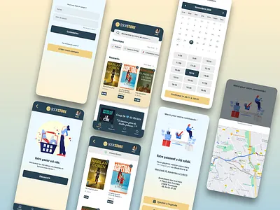 Mobile application with click and collect for a bookstore animation app application bookstore clickandcollect ecommerce mobile ui ux