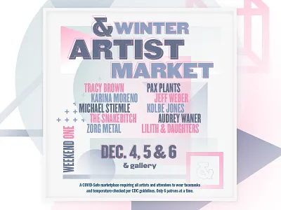 & Gallery's Winter Artist Market Flyer Design branding design flat ui illustration logo typography vector