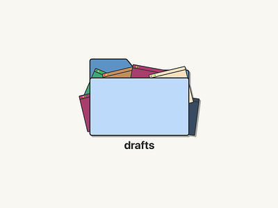 Drafts Folder Illsutration adobe illustrator ai design drafts flat design folder icon graphic design illustration illustrator instagram ios side project vector art vector illustration vectorart