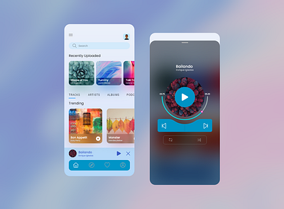 Music UI android app branding design graphic design icon illustration logo typography ui ux vector web