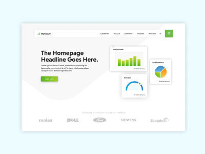 Homepage Exploration - WIP corporate corporate design digital graphs homepage homepage design illustration material design sass stats stats ui ui web web design webdesign website