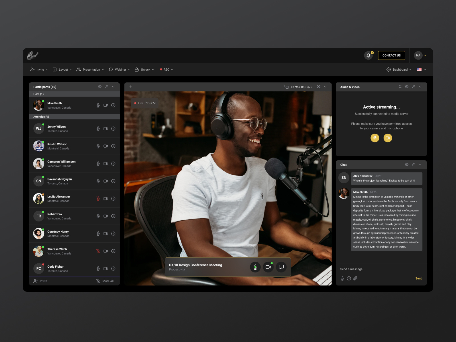Example of Live Streaming Platform