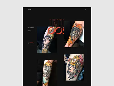 Marty Early - Tattoos page animation art direction black black white clean design layout minimal motion red tattoo tattoo artist typogaphy ui ui design uiux ux uxdesign webdesign website
