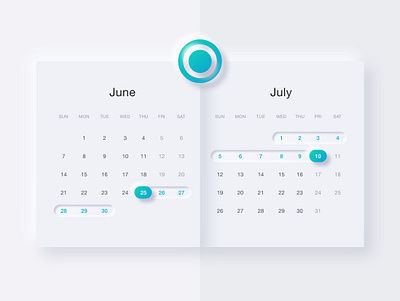 Calendar UI calendar app calendar design calendar ui card clean creative date gradient material minimal modern month neumorphic design neumorphism ui shadows typography ui ux year