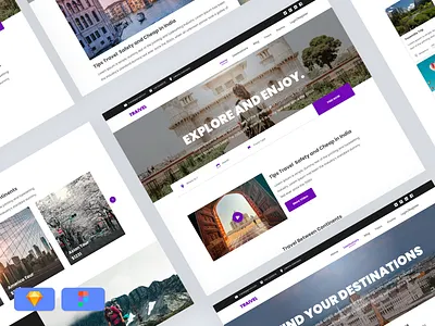 Traivel Web - UI Kit Freebies clean ui freebies travel travel agency ui ui kit uiux ux web design website