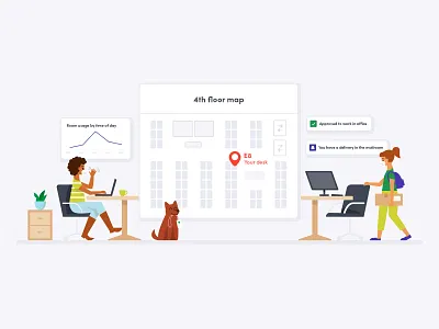 Desks platform illustration branding design flat illustration simplified ui vector