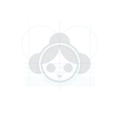 Girl with Headphones / Gridding design geometic gridding icon identity logo logotype mark symbol vector