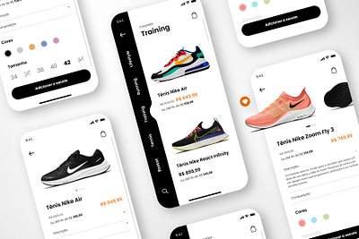 Loja de Tênis | UI Design app app design application designer ecommerce ecommerce design ecommerce shop shoes tenis ui uidesign