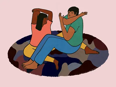 streching couple concept draw drawing editorial illustration excercise healty home illustration love procreate quarantine quarantine life stayhome yoga
