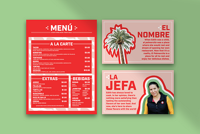 El Palmarcito Menu and Posters brand design brand identity brand strategy branding branding design design graphic design menu menu design poster poster design restaurant branding