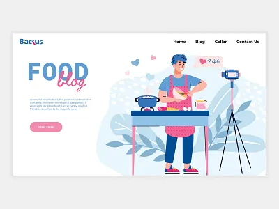 Food Blog landing page blog website bloggin template food blog food blog landing page food web site illustrator landing page portfolio landing page portfolio page top design 2021 ui design ux design web app web app design web site website ui design