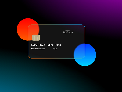 Frosted glass Credit card made in Figma 3d adobexd augmentedreality cards creditcard figma frosted glass frosty lights vr