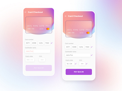 Credit card checkout checkout credit card checkout creditcard daily 100 challenge dailyui gradient mesh mobile mobile app ui