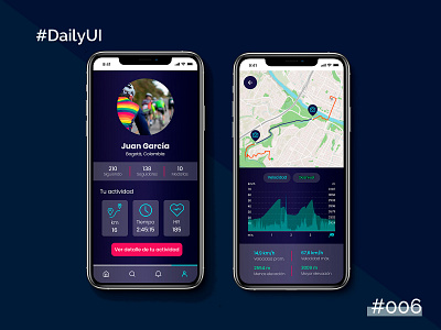 Daily UI #006- User Profile app app design cycling app dailyui design flat ui ui design user profile