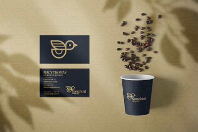 Songbird Cup & Cards branding coffee design icon logo packaging type typography vector