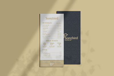 Songbird Menu branding coffee design icon menu menu design packaging type typography vector