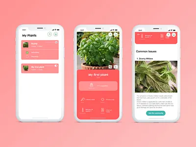 My Plants Record design mobile plant sketch ui ux