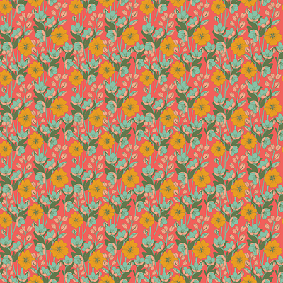 Flowers of the Field artwork floral illustration licensing lineart pattern pattern a day pattern art pattern design surface pattern design