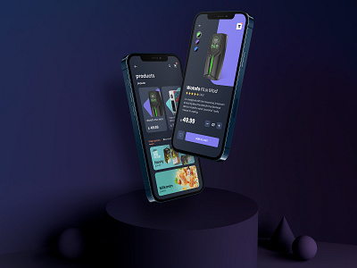 Vape eCommerce dark dark mode dark theme dark ui design ecommerce ecommerce design ecommerce shop interaction interface mobile mobile design mobile ui product design product page shop ui user interface ux vape