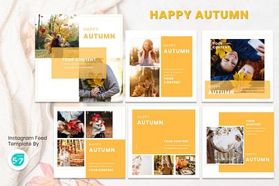 Instagram Feed Template - Happy Autumn autumn branding design fashion brand graphicdesign instagram instagram post instagram story instagram template tamplate