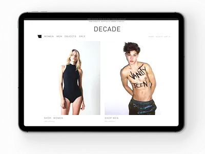 DECADE webshop iPad branding design fashion fashion brand fashion design futurecommanddesignoffice identity japan logo ux vector