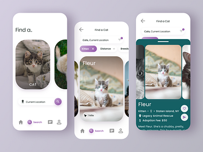 Pet Adoption App Design adoption app design material ui minimal minimalist pet pets ui ui design uidesign ux ux design