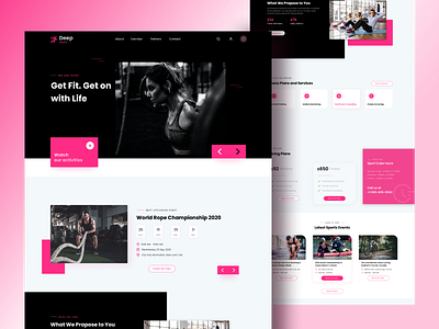 Deep Sports Fitness Website aesthetics design agency dribbble fitness app ui uxui