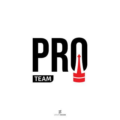 PRO TEAM Logo Design black logo logo design logotype red simple wordmark zenithdesign