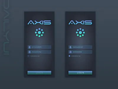 AXIS Login UI daily ui dailyui dark app dark ui login login form scifi typography ui ui challenge ui design visual design