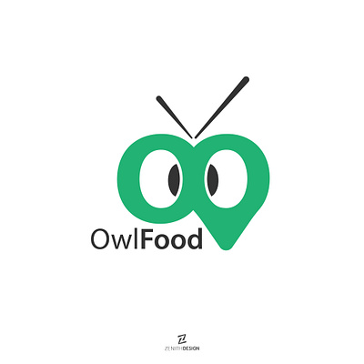 Owl Food Logo Design branding dark design food food logo green lettermark logo logodesign owl owl logo owls picturemark simple logo zenith design