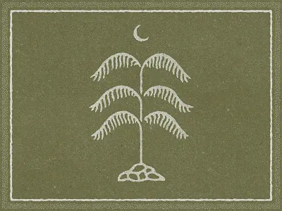 Winter Nights branding design drawing hand drawn illustration moon palm traditional tropical vintage