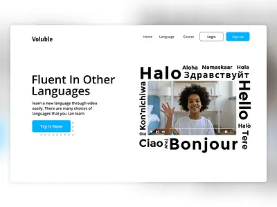 Voluble - Video Learning for Language design figma indonesia landing page ui webdesign