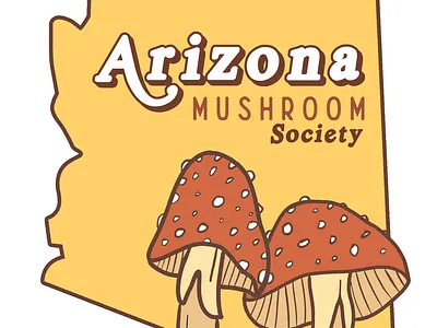 Arizona Mushroom Society Design arizona branding graphic design logo logo design mushroom nature sticker design visual design