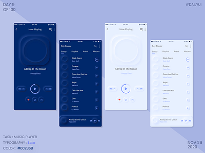 Dailyui009 - Music Player daily 100 challenge dailyui dailyuichallenge design dribbble music app music player neumorphism softui ui ux