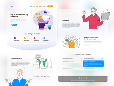 Coin Game - Landing Page design homepage homepage design illustration interface landing landing page landingpage ui ui design uidesign ux ux design web web design website