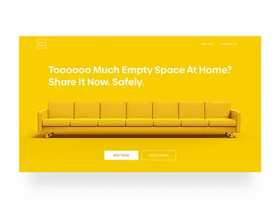 Renting Spare Space At Home adobe xd branding home living rental renting ui uidesign webdesign website